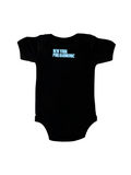 black onesie with blue New York Philharmonic logo