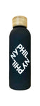 Water Bottle (Black with Bamboo Lid)